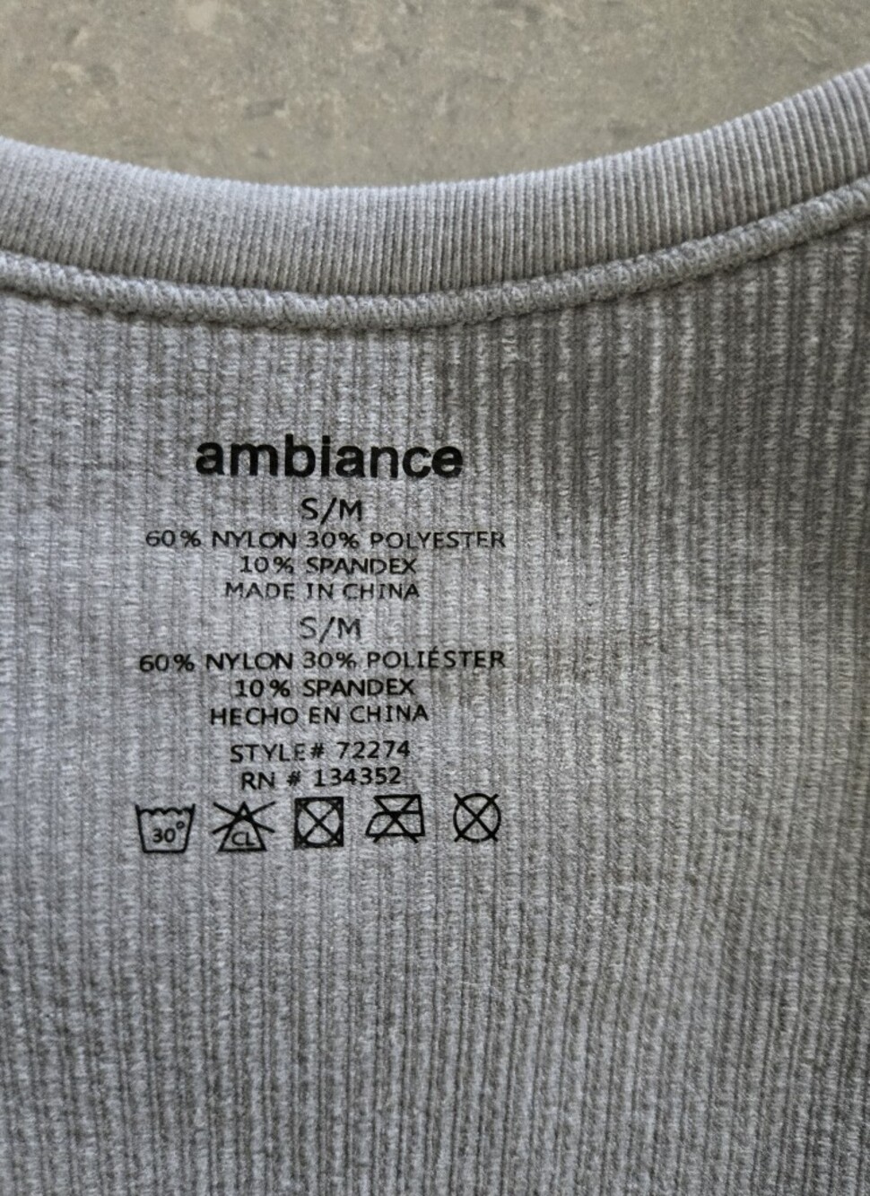 Ambiance Light Gray Ribbed Racerback Crop Top - Picture 3 of 3